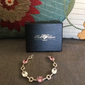 Gorgeous Well-Made Silver Bracelet Pink/White Gems